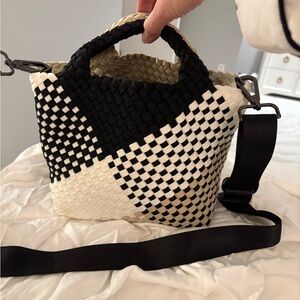 Medium naghedi Woven Contrast Black & White Shoulder Bag